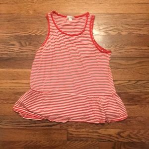 Red and white striped tank